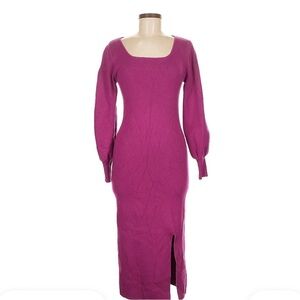 Skies Are Blue Magenta Long Sleeve Dress